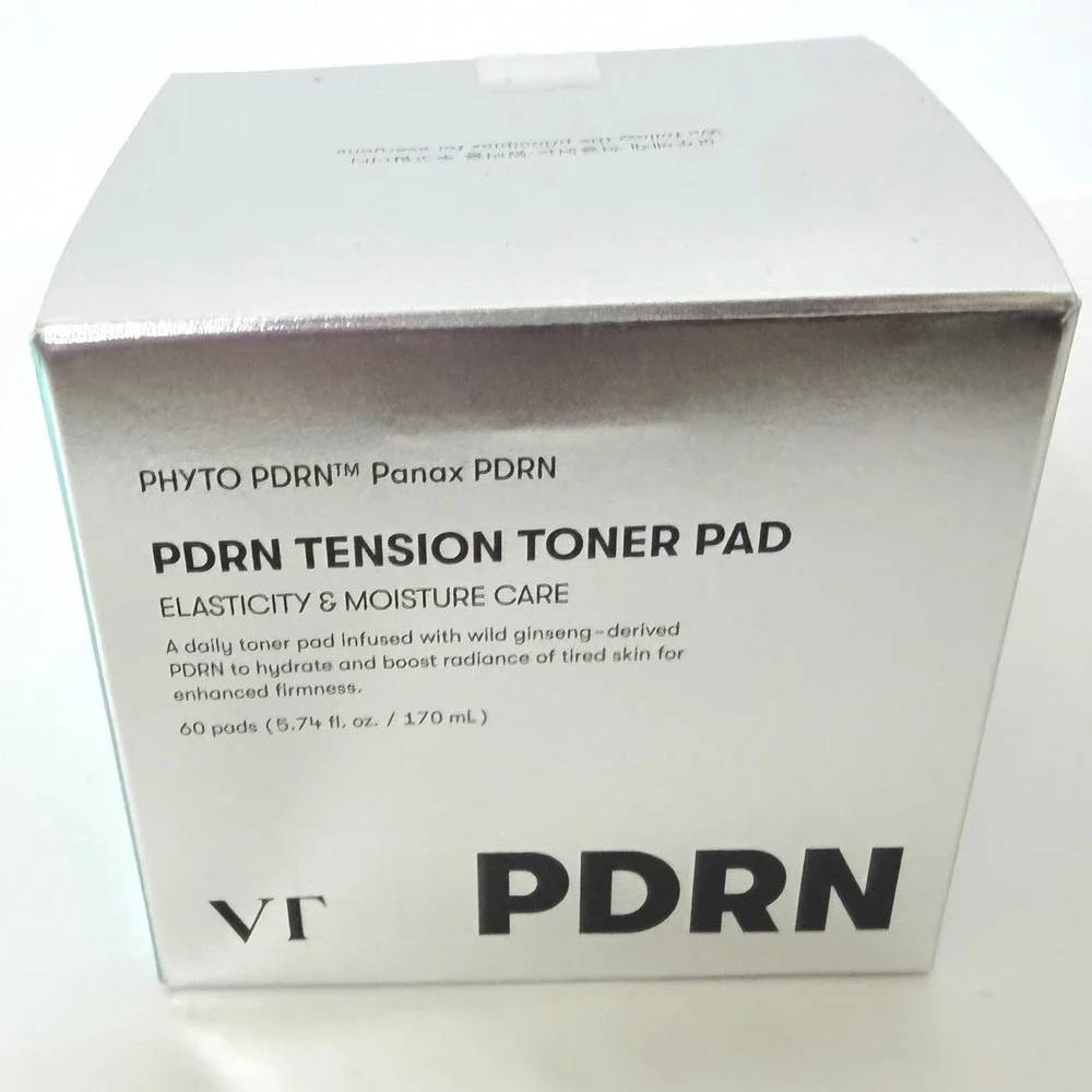 VT Cosmetics PDRN Tension Toner Pad 60ct Ginseng Elasticity Moisture Care Korea